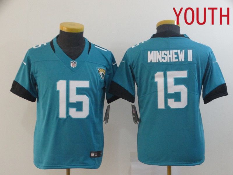 Youth Jacksonville Jaguars #15 Minshew ii Green Nike Vapor Untouchable Limited Player NFL Jerseys->youth nfl jersey->Youth Jersey